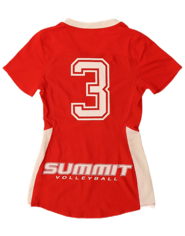 Camiseta feminina Nike Summit Graphic Top UK 6 XS Vermelho Colourblock Poliéster