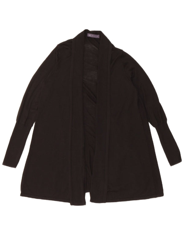 Marks & Spencer Suéter feminino Longline Open Cardigan Reino Unido 12 Médio Preto