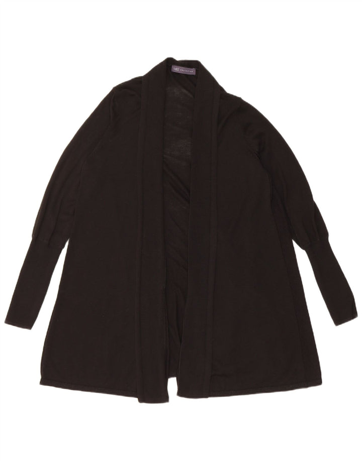 Marks & Spencer Suéter feminino Longline Open Cardigan Reino Unido 12 Médio Preto