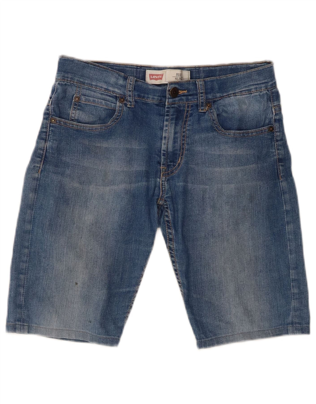 Shorts jeans feminino LEVI'S 511 Slim W28 algodão azul médio
