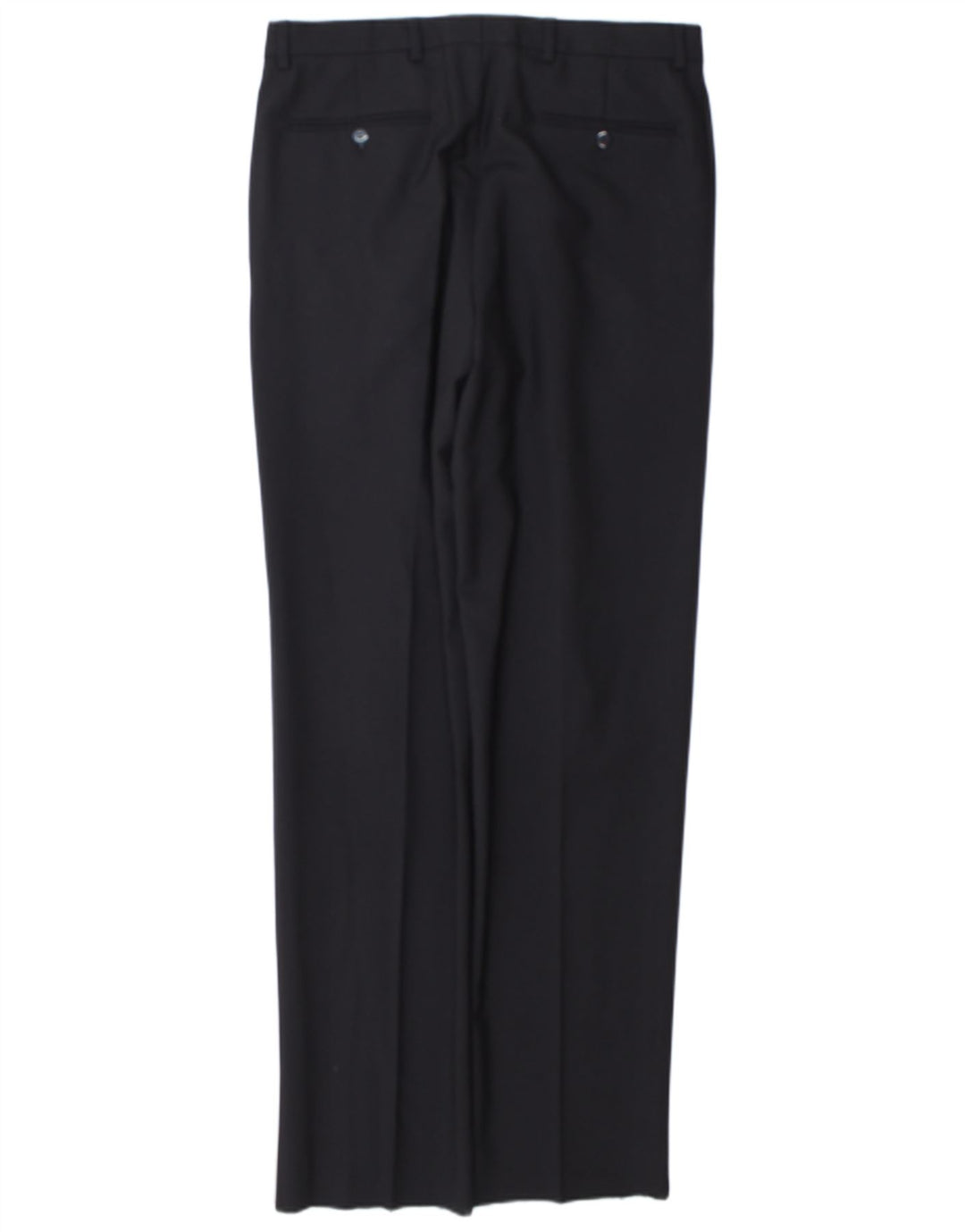 Calça de terno masculina vintage IT 48 médio W32 L34 lã azul marinho