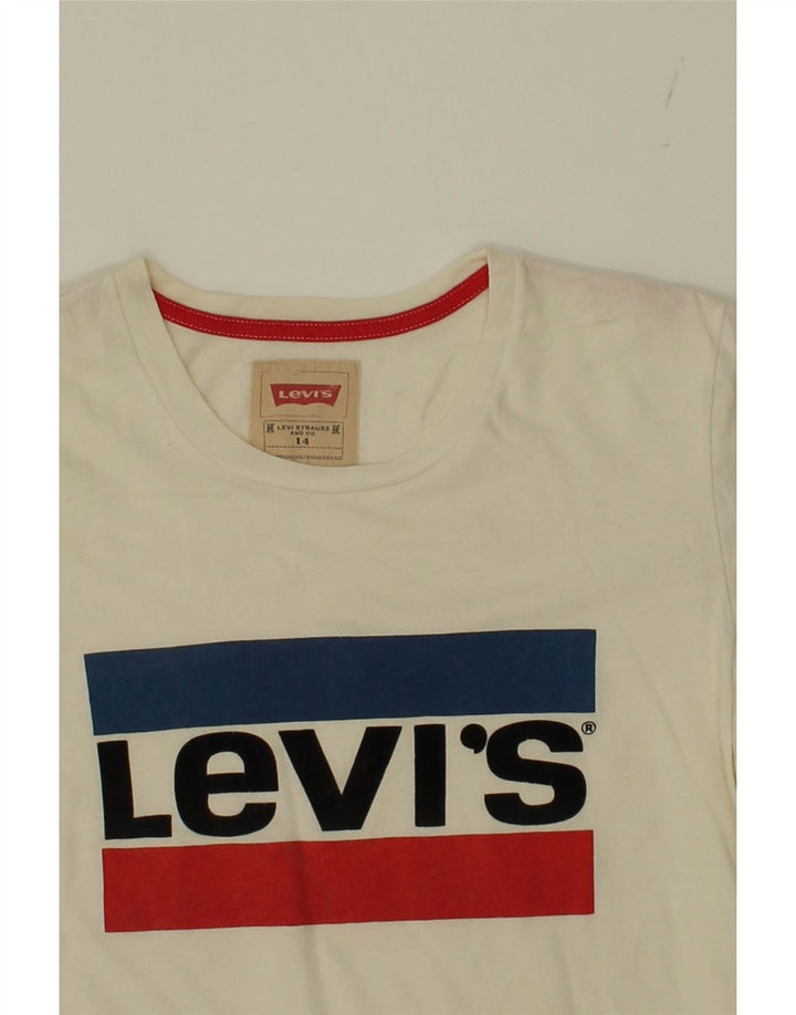 LEVI'S Boys Graphic T-Shirt Top 13-14 Years White Cotton Vintage Levi's and Second-Hand Levi's from Messina Hembry 
