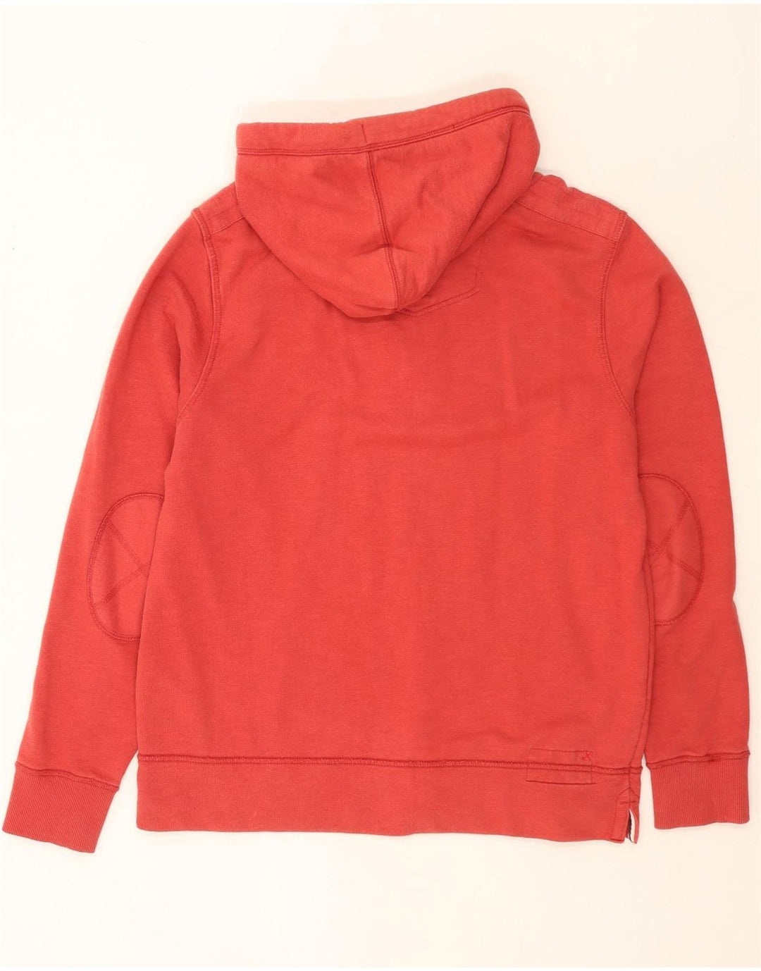 Fat Face Masculino Botão Pescoço Hoodie Jumper Algodão Vermelho Médio
