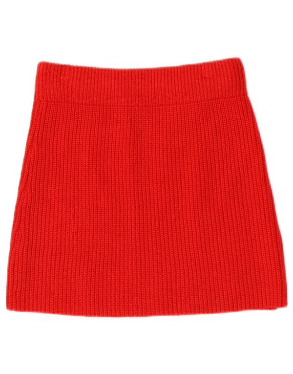 Mini saia feminina de malha Zara pequena W26 viscose vermelha