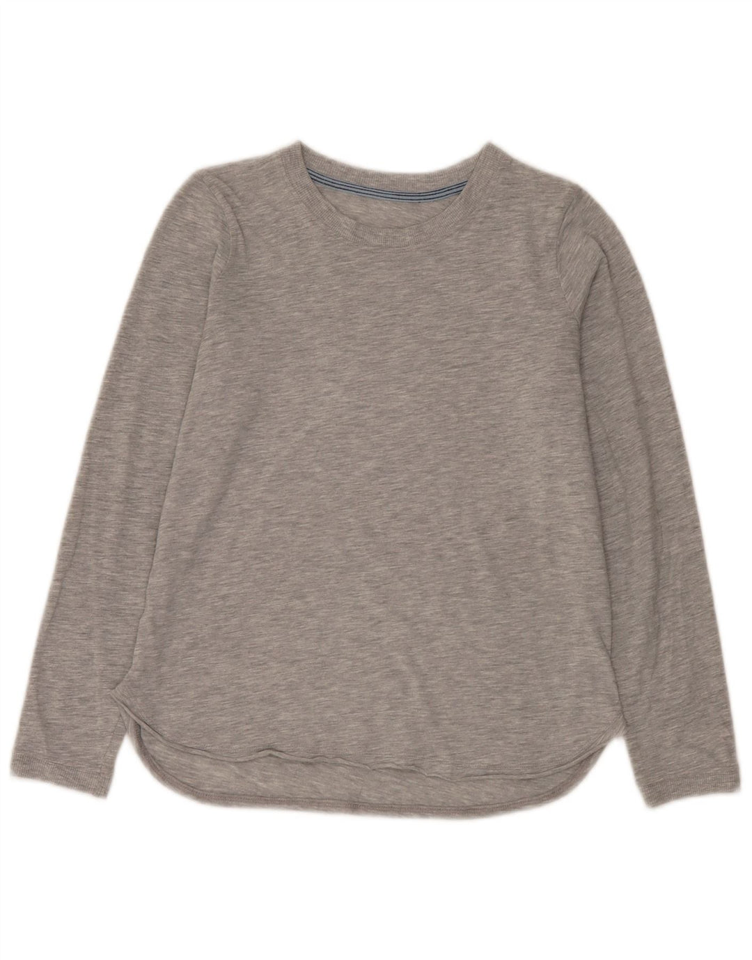 Top feminino vintage de manga comprida UK 12 cinza médio manchado