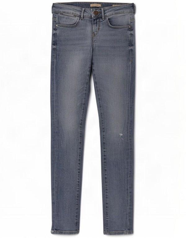 Guess Jeans skinny femininos desgastados W28 L31 algodão azul