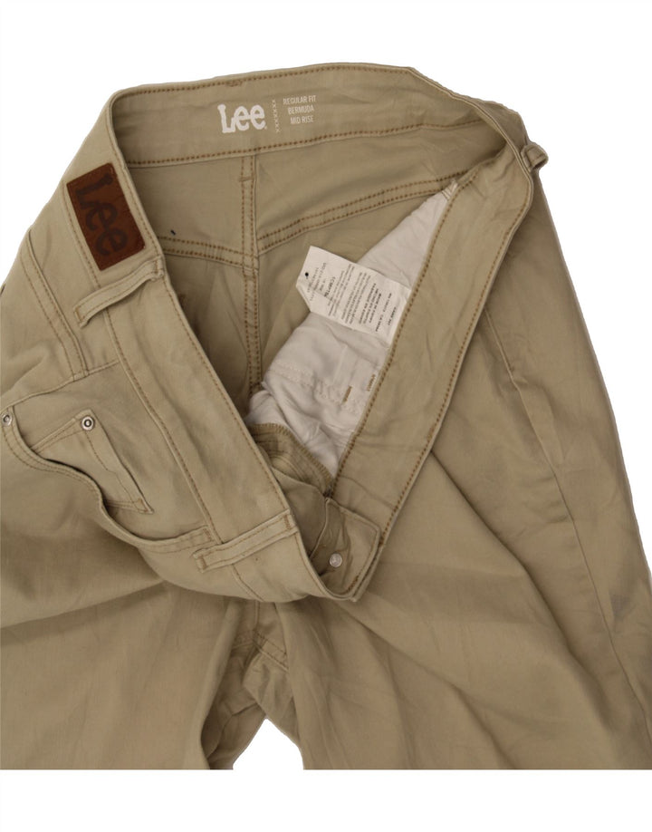 LEE Womens Mid Rise Regular Fit Bermuda Casual Shorts US 18 2XL W36 Beige Vintage Lee and Second-Hand Lee from Messina Hembry 