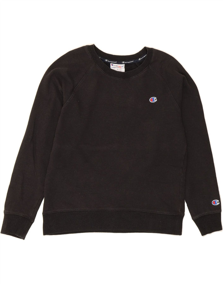 CHAMPION Womens Sweatshirt Jumper UK 10 Small Black Cotton Vintage Champion and Second-Hand Champion from Messina Hembry 