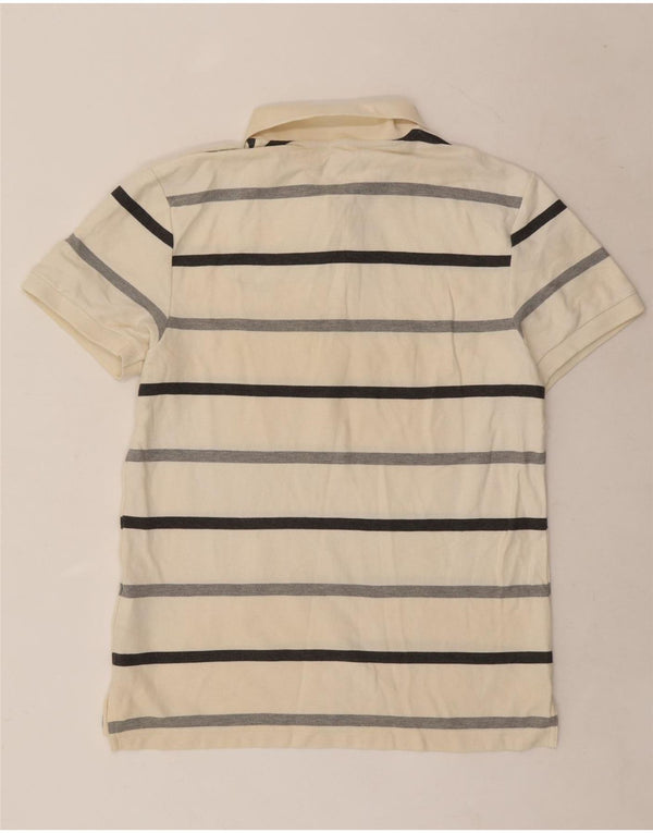 Camisa polo masculina Nike média listrada branca de algodão