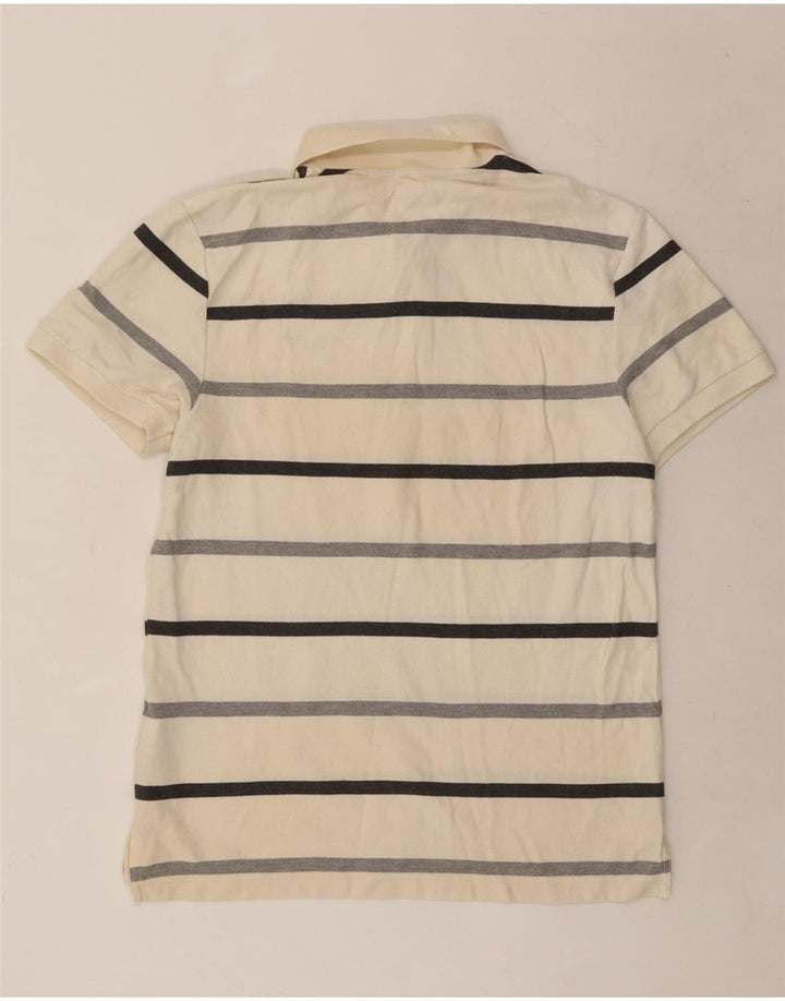 Camisa polo masculina Nike média listrada branca de algodão