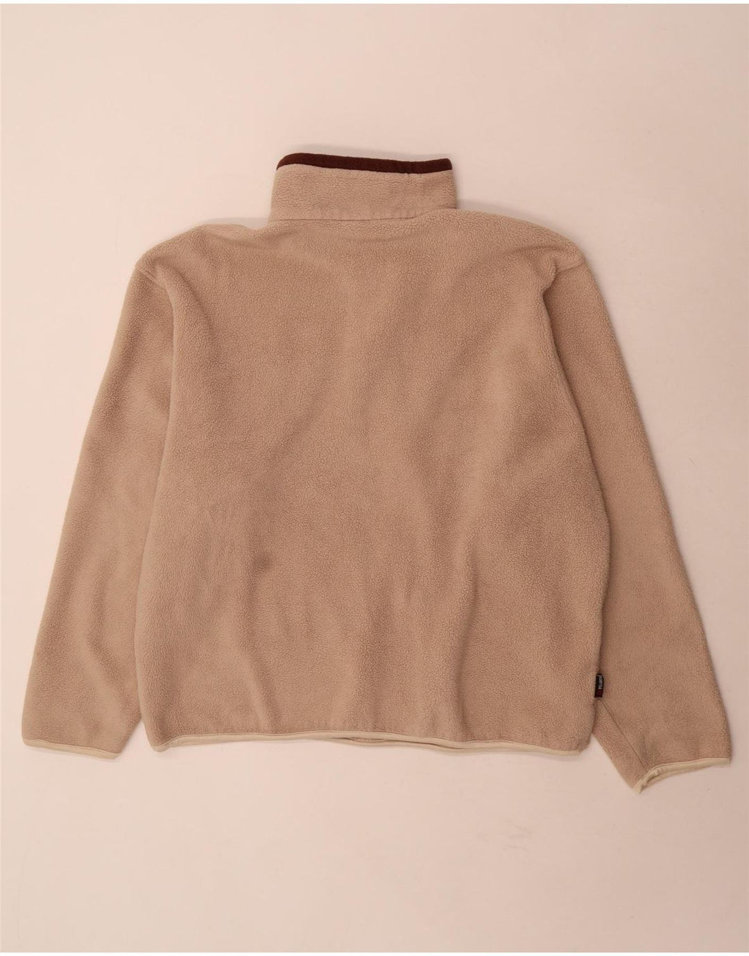 Suéter de lã masculino Lowe Alpine com zíper e gola XL poliéster bege