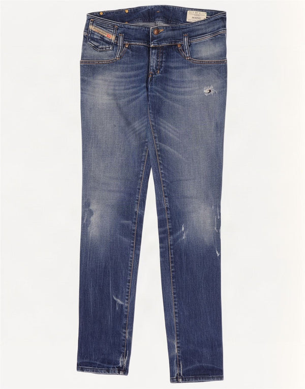 Jeans feminino Diesel Matic Distressed Slim W29 L32 Azul Algodão