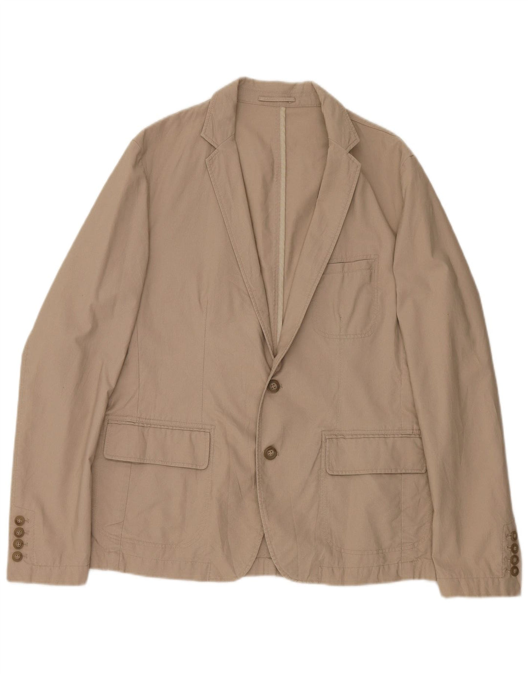 Jaqueta blazer masculina ZARA com 2 botões EU 54 XL algodão bege
