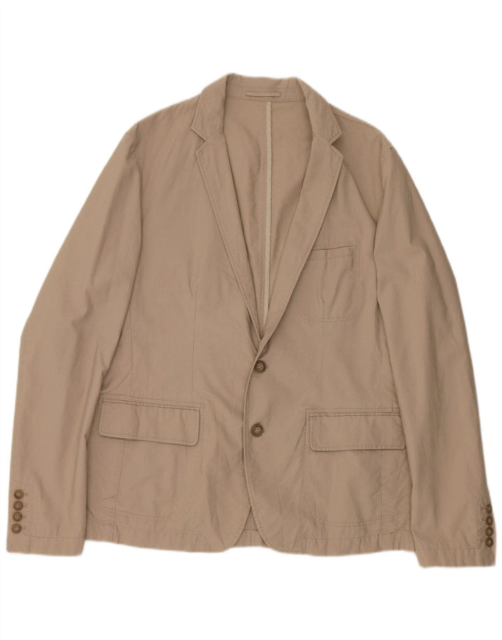 Jaqueta blazer masculina ZARA com 2 botões EU 54 XL algodão bege