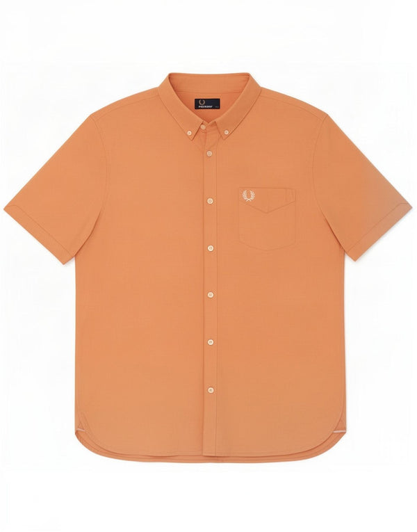 Camisa masculina de manga curta Fred Perry grande algodão laranja