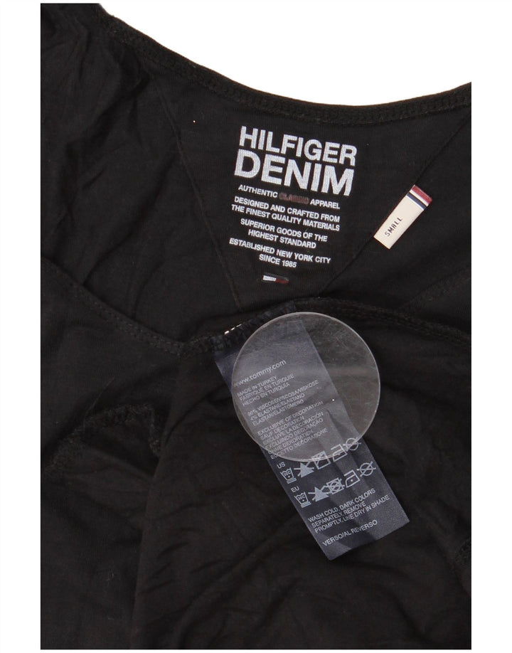 Vestido básico feminino sem mangas Tommy Hilfiger Reino Unido 10 pequeno preto viscose