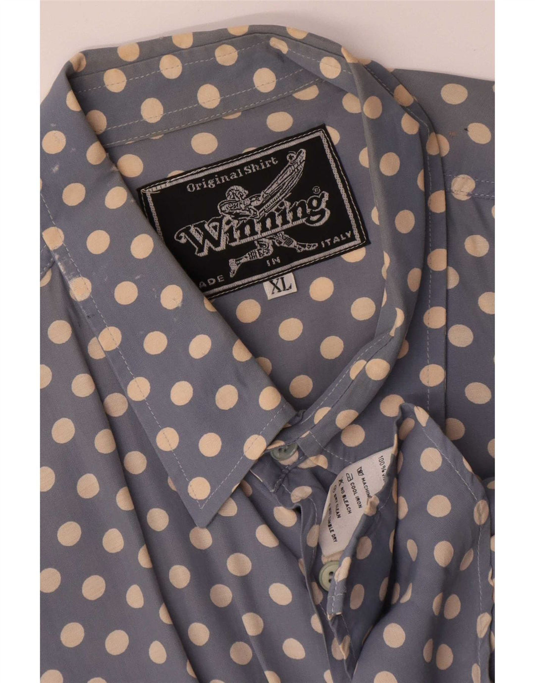 Camisa masculina vintage XL azul bolinhas viscose