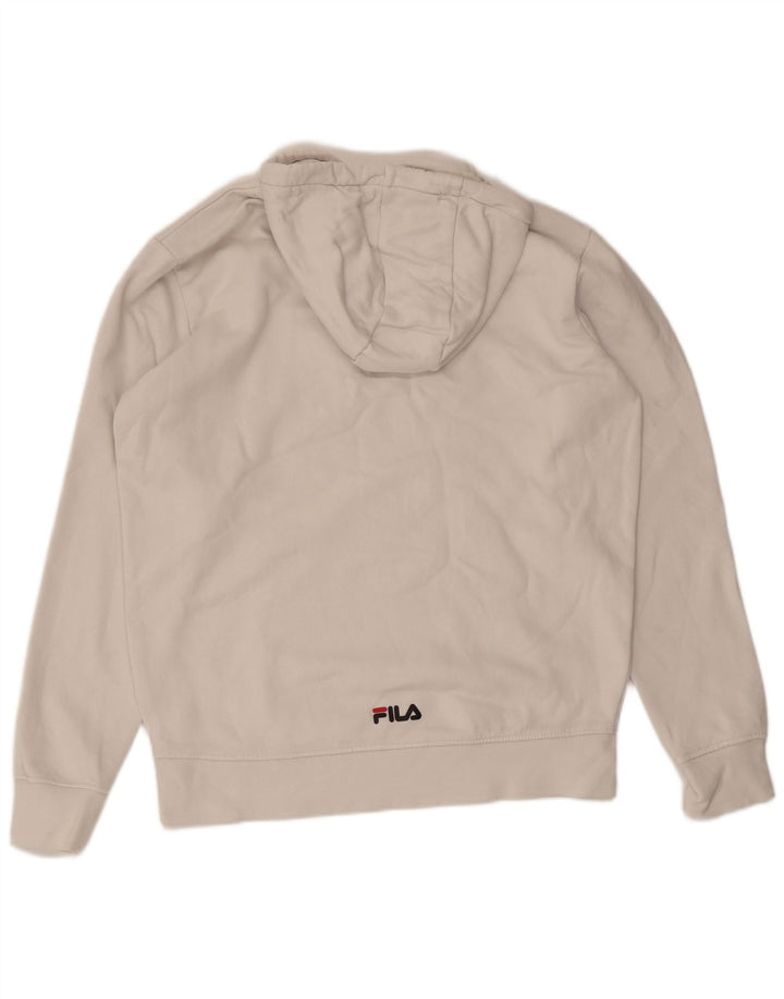 FILA Mens Graphic Hoodie Jumper Médio Algodão Branco