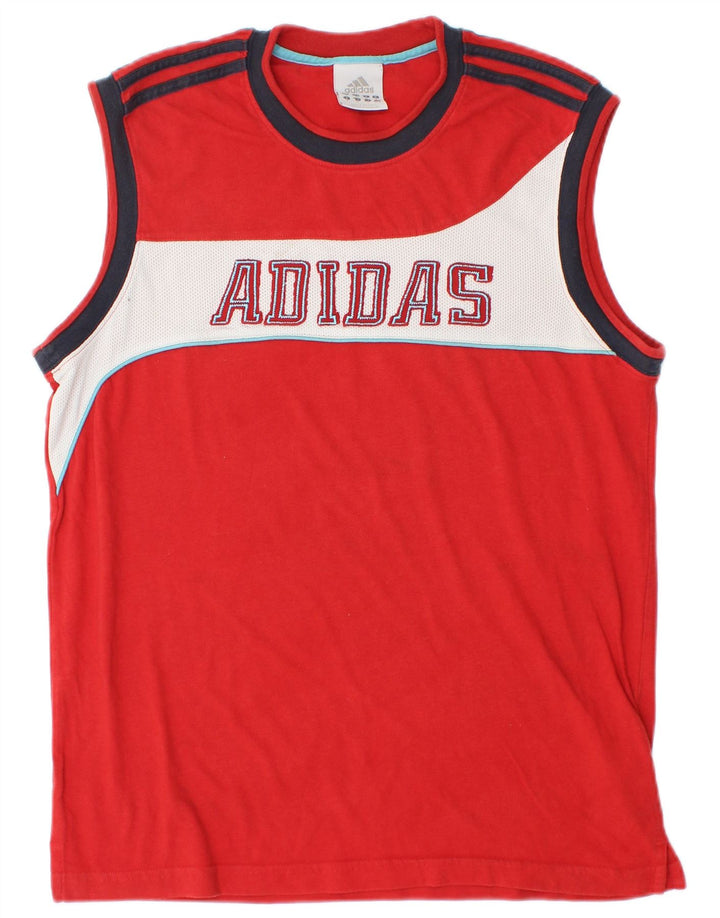 Adidas Mens Graphic Vest Top Médio Algodão Vermelho