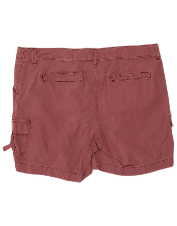 Shorts cargo feminino Lee de cintura média com ajuste regular US 18 2XL W36 algodão borgonha