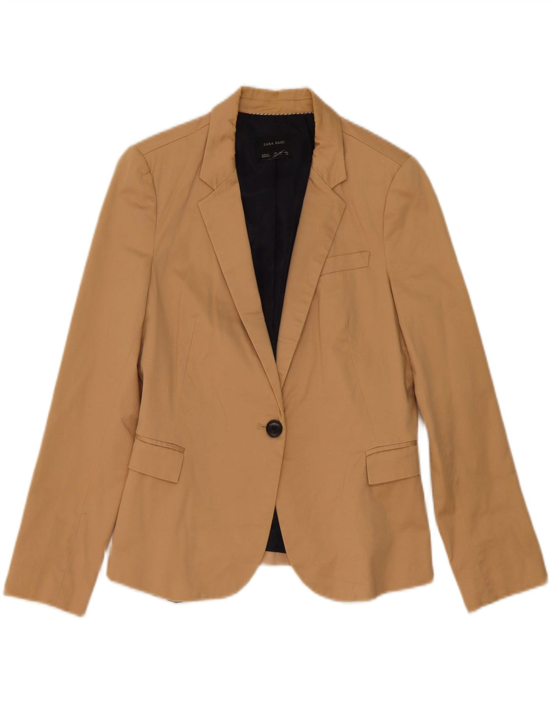 Jaqueta blazer feminina Zara com 1 botão Reino Unido 16 grande bege