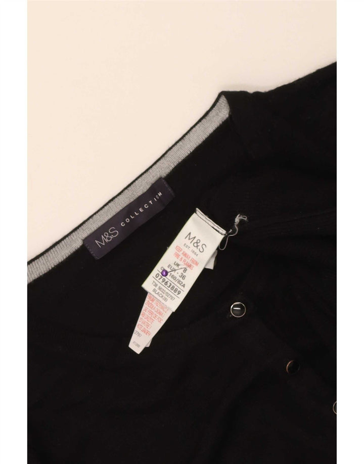 Suéter cardigã feminino Zara Reino Unido 8 pequeno preto viscose