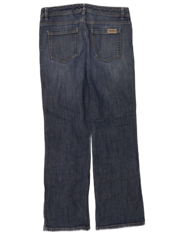 Jeans Marks & SPENCER feminino Autograph Bootcut UK 10 pequeno W28 algodão azul