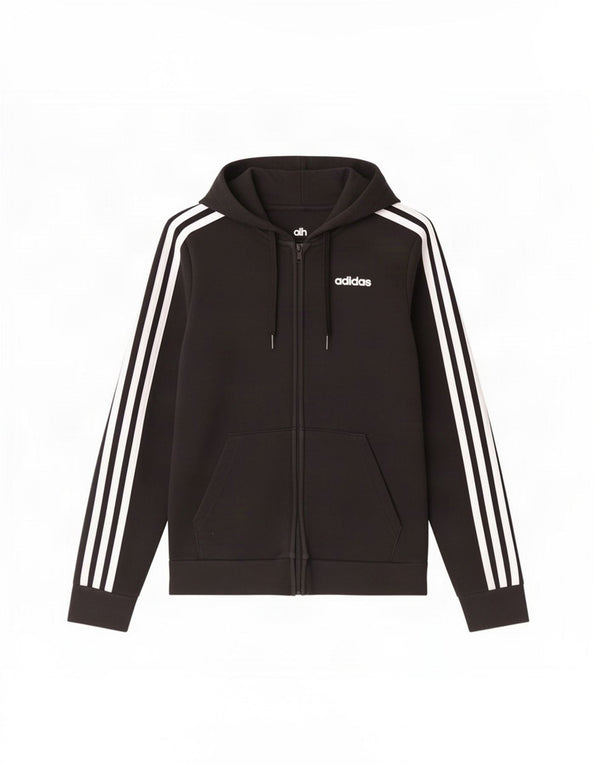 Suéter adidas feminino com capuz e zíper UK 4/6 XS algodão preto