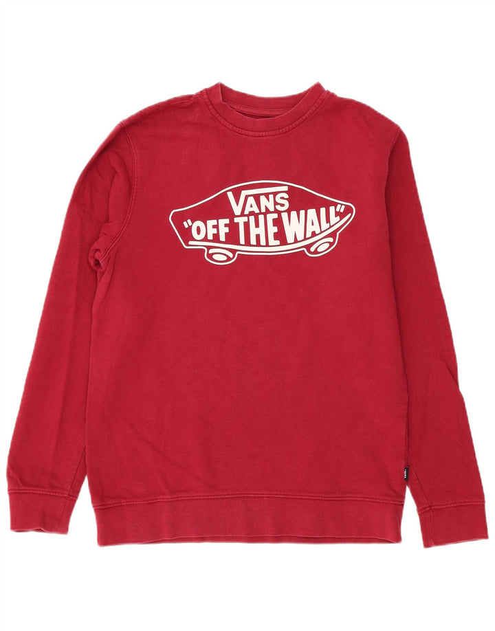 Vans Mens Graphic Moletom Jumper Pequeno Borgonha