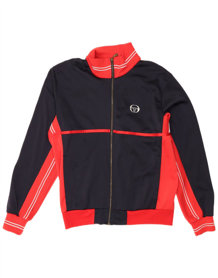 Sergio Tacchini Jaqueta masculina de agasalho 2XL azul marinho bloco colorido