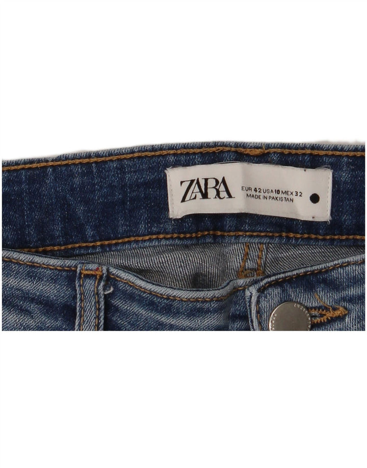 ZARA Jeans Slim Feminino EU 42 Grande W32 L28 Azul