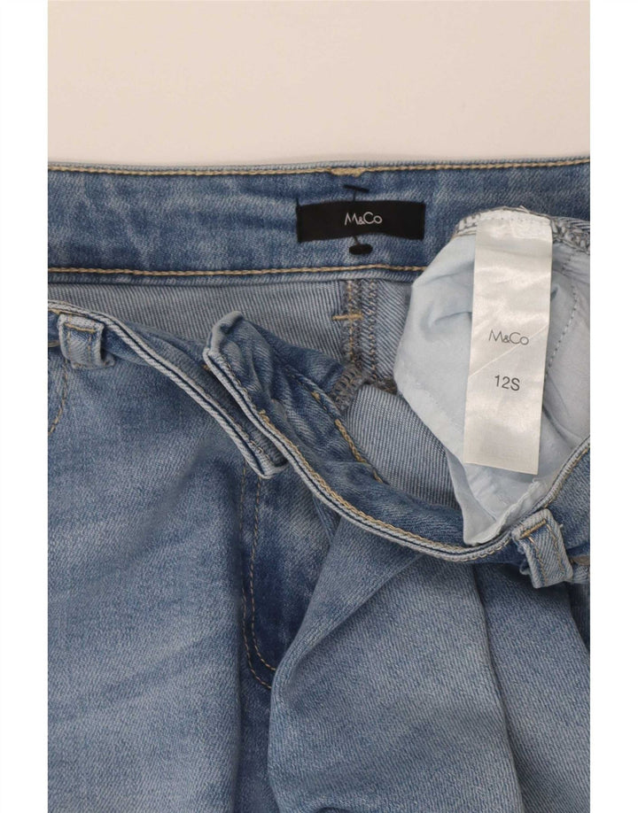 M&Co Jeans Slim Feminino UK 12 Médio W32 L27 Algodão Azul