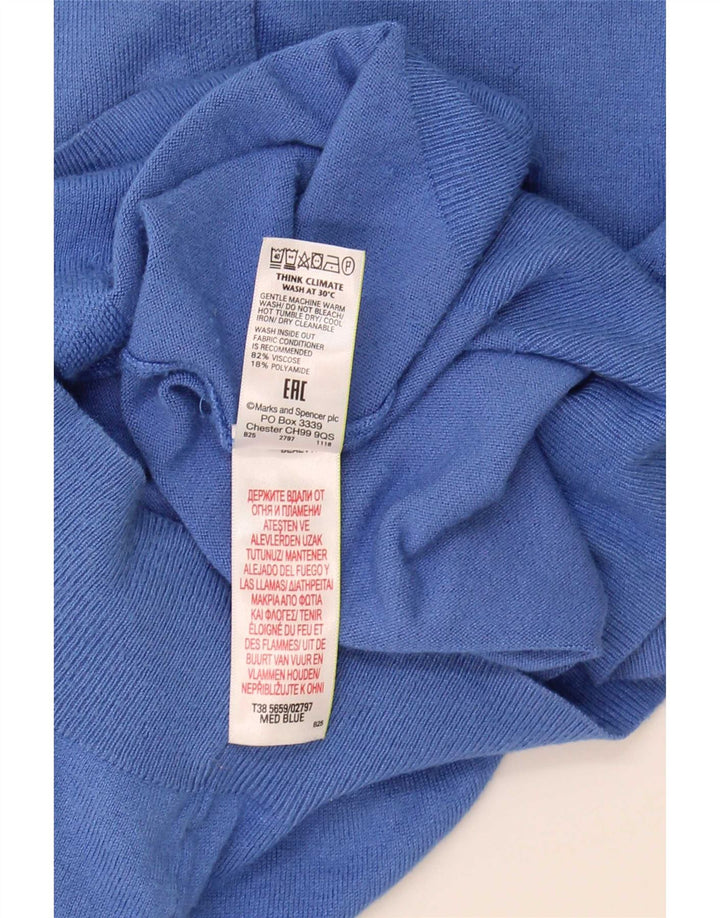 Suéter cardigã feminino Marks & Spencer UK 12 viscose azul médio