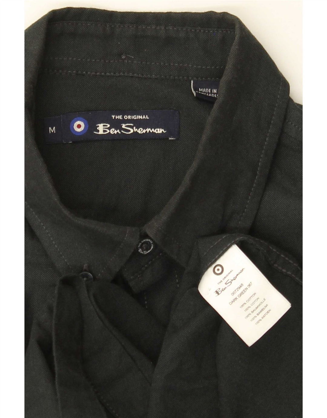 Camisa masculina Ben Sherman de algodão verde médio