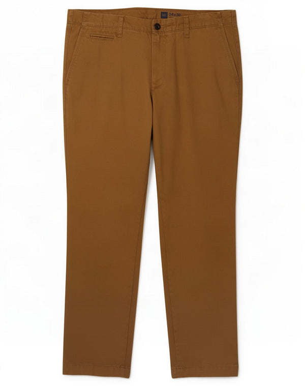 Calça Chino Masculina Slim Fit Gap W34 L30 Algodão Marrom