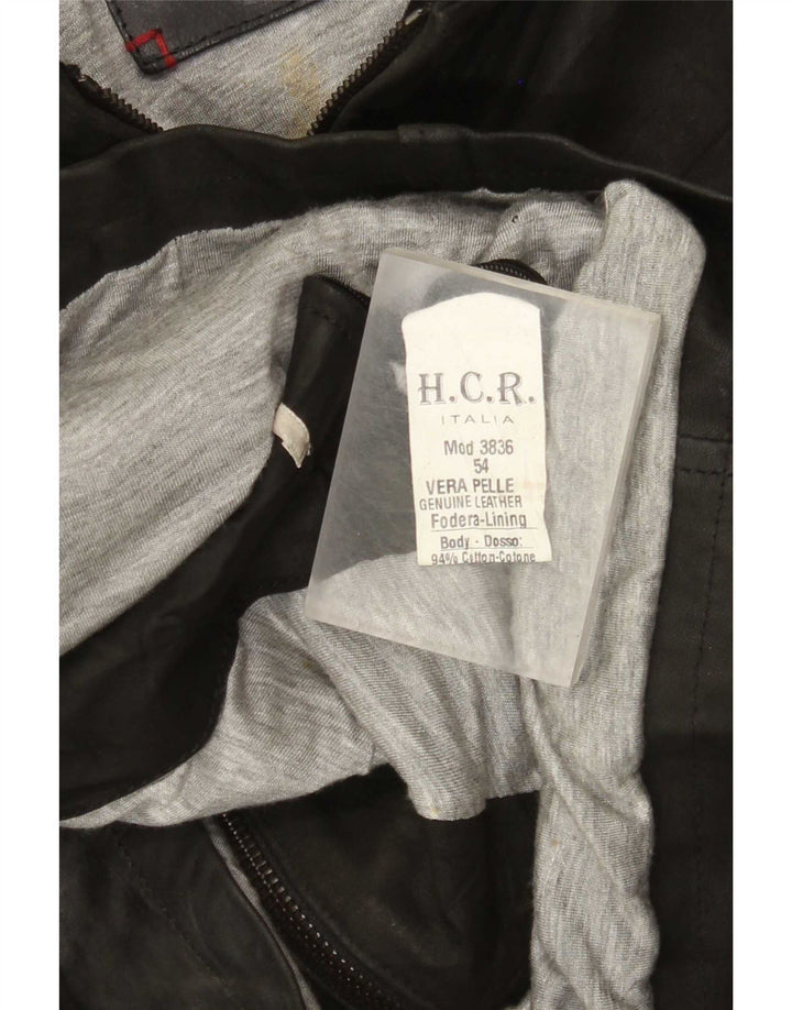 Jaqueta de couro masculina vintage UK 38 couro preto médio