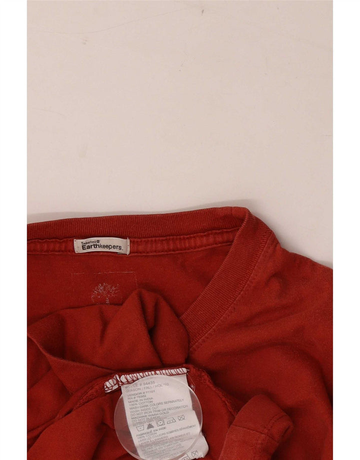 Timberland Mens Earthkeepers Graphic Top manga comprida médio algodão vermelho