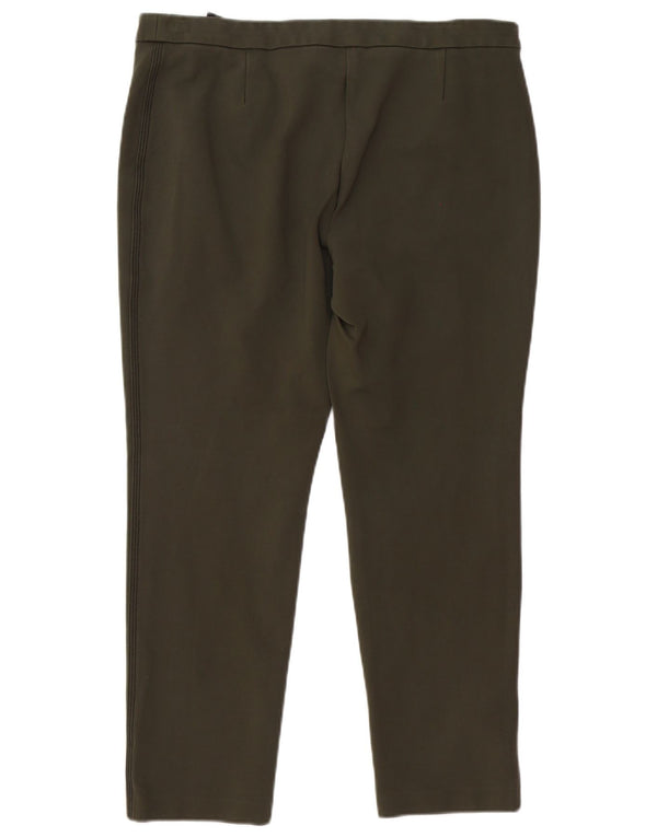 Calça casual curta feminina Marks & Spencer Reino Unido 14 grande W34 L26 cáqui