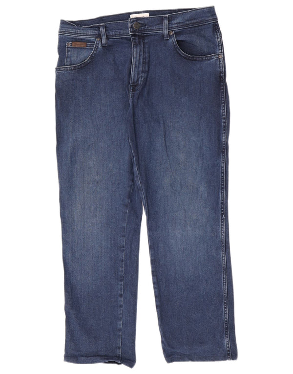 Wrangler Masculino Texas Slim Jeans W32 L26 Azul Marinho Algodão