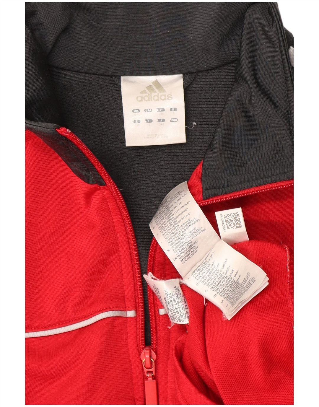 Adidas Mens Tracksuit Top Jacket UK 46/48 XL Vermelho Colorblock Poliéster