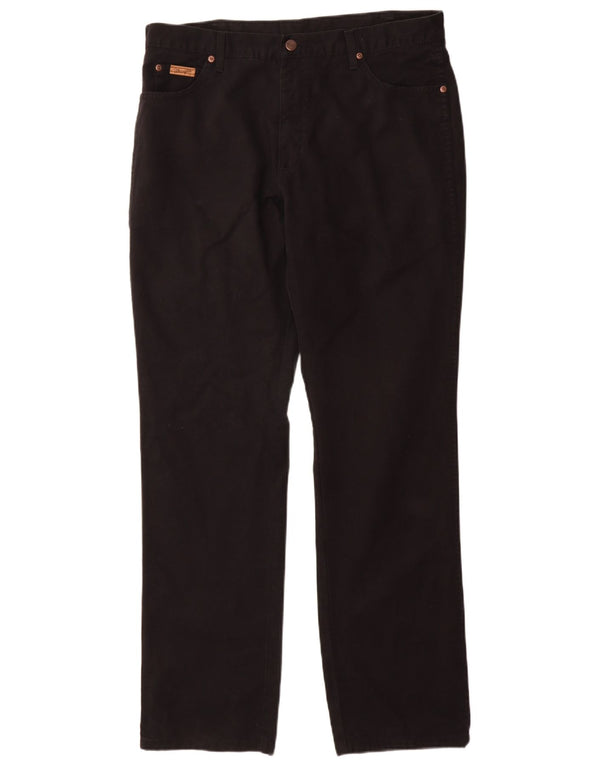 Calça Wrangler masculina Texas reta casual W36 L34 algodão preto