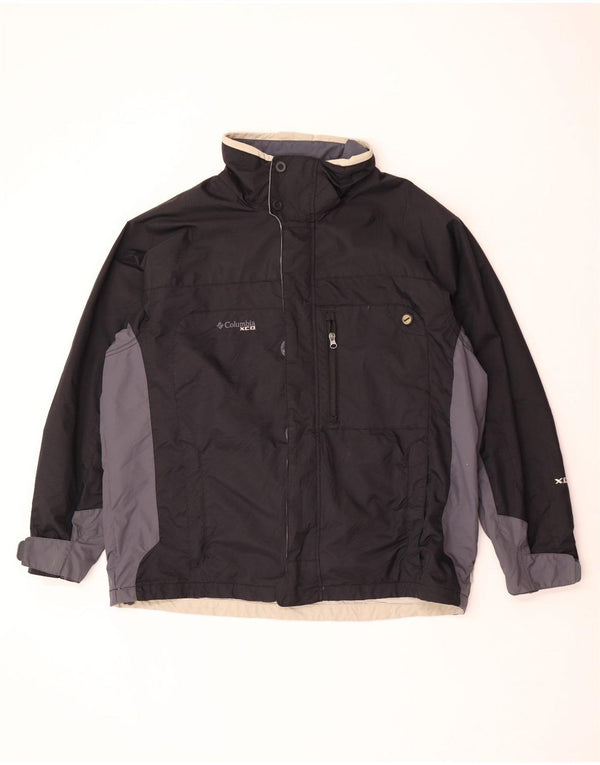Jaqueta corta-vento Columbia masculina Interchange com capuz UK 40 grande preta