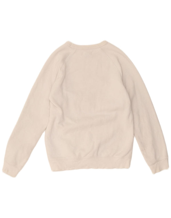 Adidas Mens Graphic Moletom Jumper Pequeno Algodão Branco