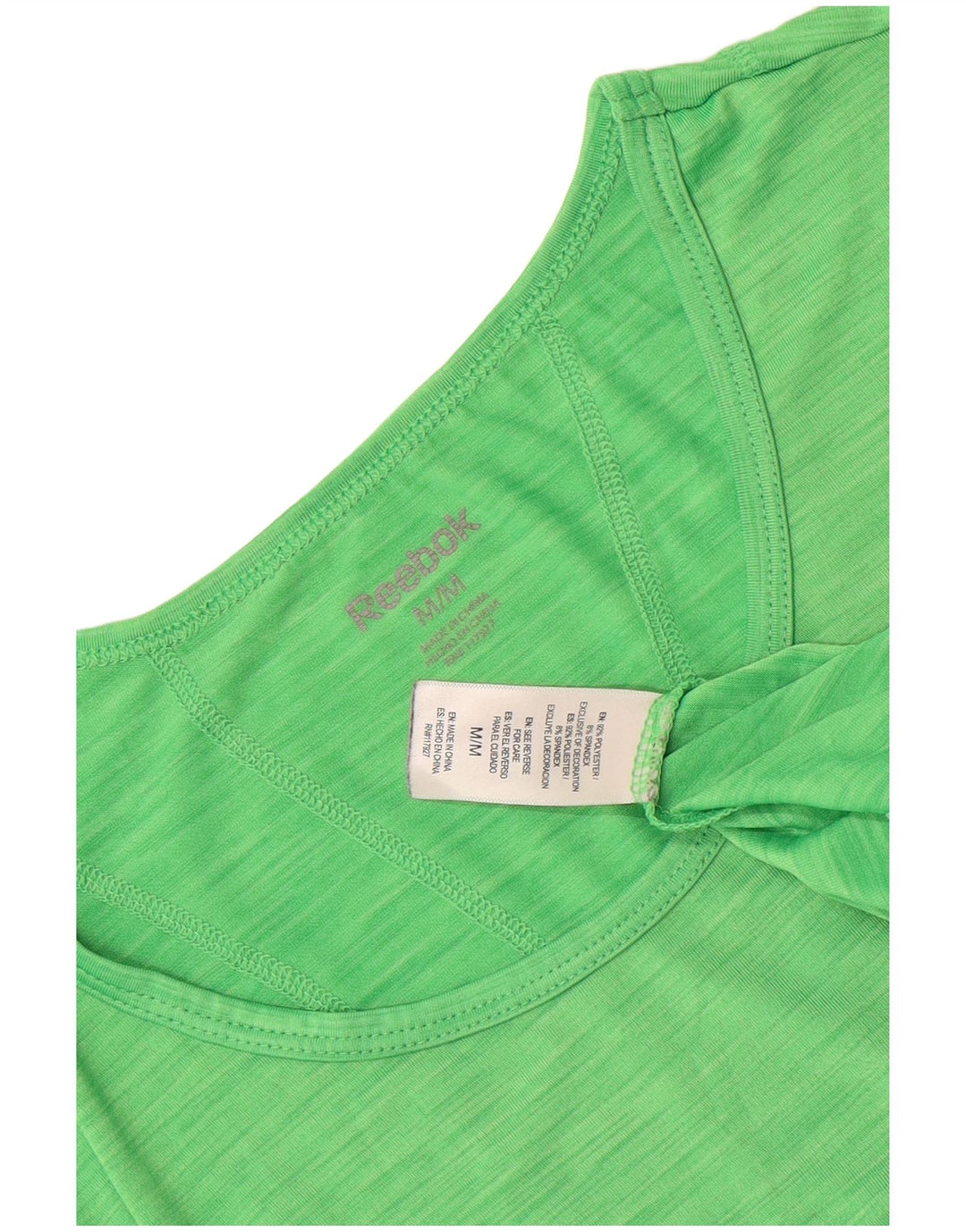 Camiseta feminina Reebok Top UK 12 Poliéster manchado verde médio