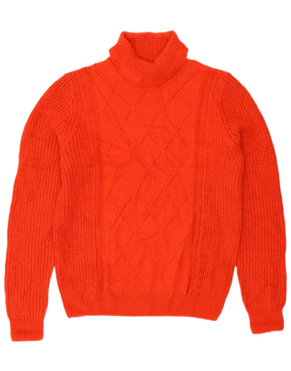Suéter feminino Marks & Spencer com gola redonda Reino Unido 14 acrílico vermelho médio