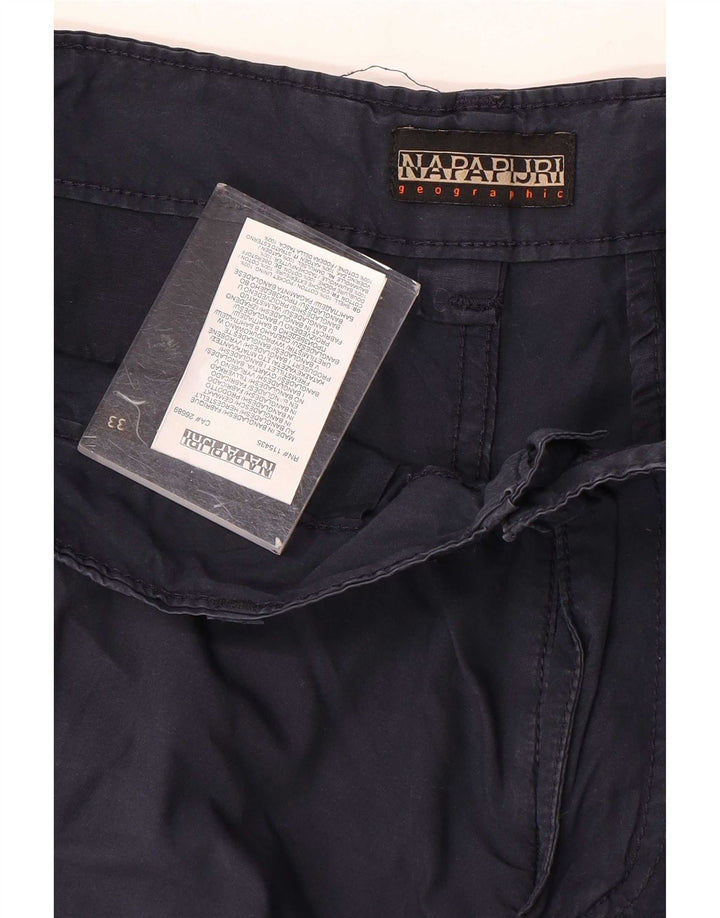 Shorts cargo masculino Napapijri W33 médio azul marinho algodão