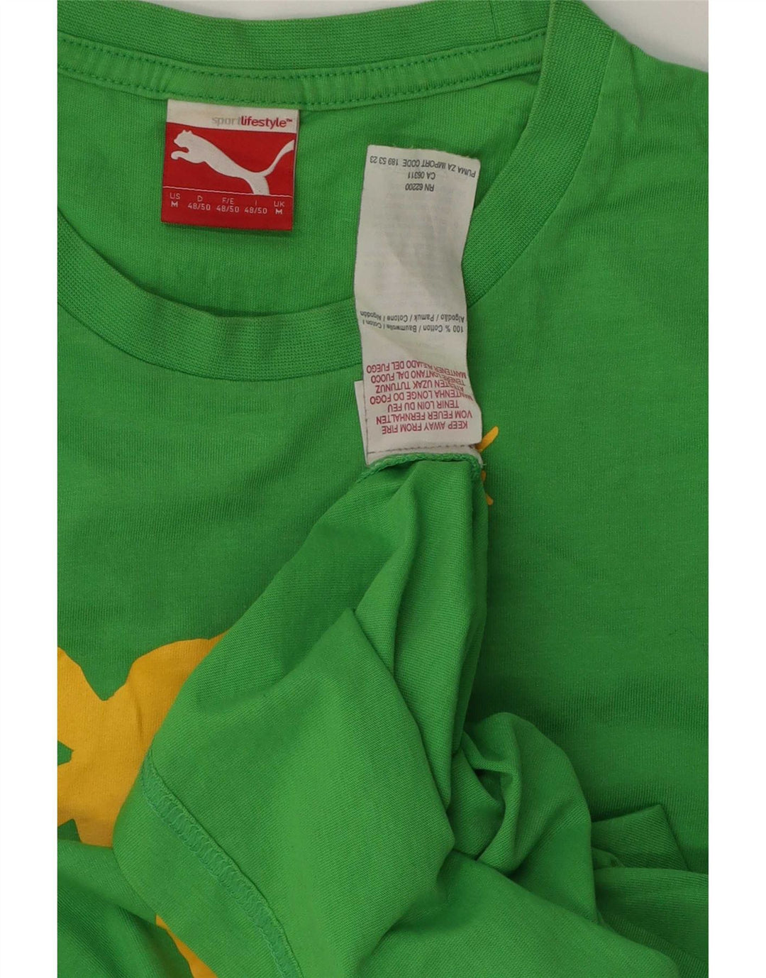 Camiseta masculina Puma Usain Bolt com estampa gráfica de algodão verde médio