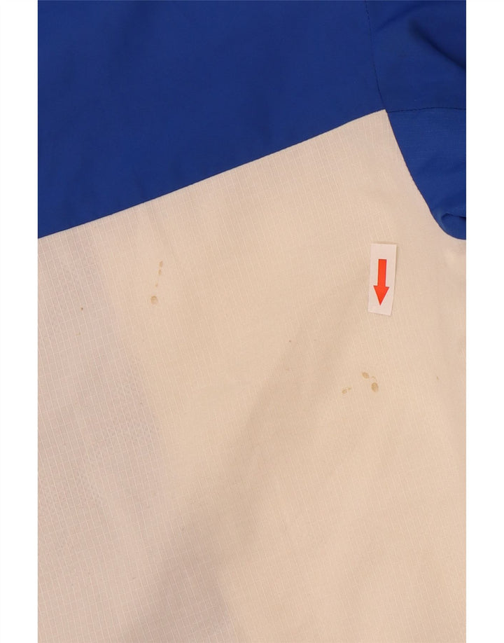 Adidas masculino moletom com capuz jaqueta superior pequeno azul colorblock poliéster