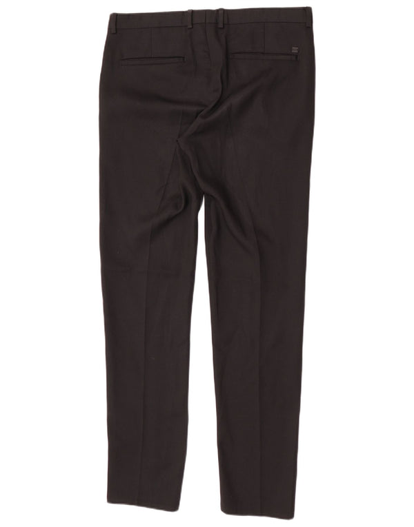 Zara Mens Slim Chino Calças EU 40 Médio W31 L32 Preto