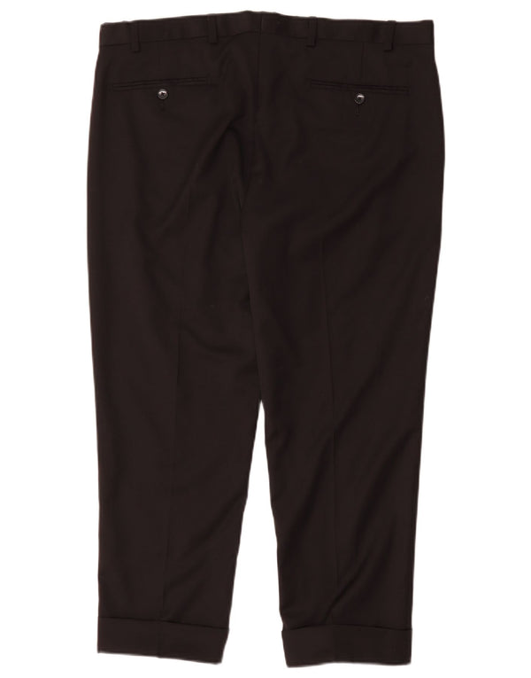 Calça masculina Marks & Spencer Autograph Straight Suit W36 L26 Lã Preta
